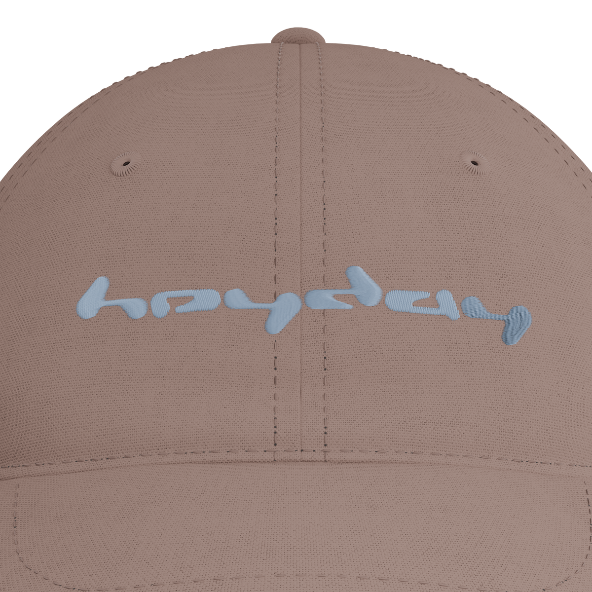 Heyday Logo Hazy Pink Cap – embroidery detail