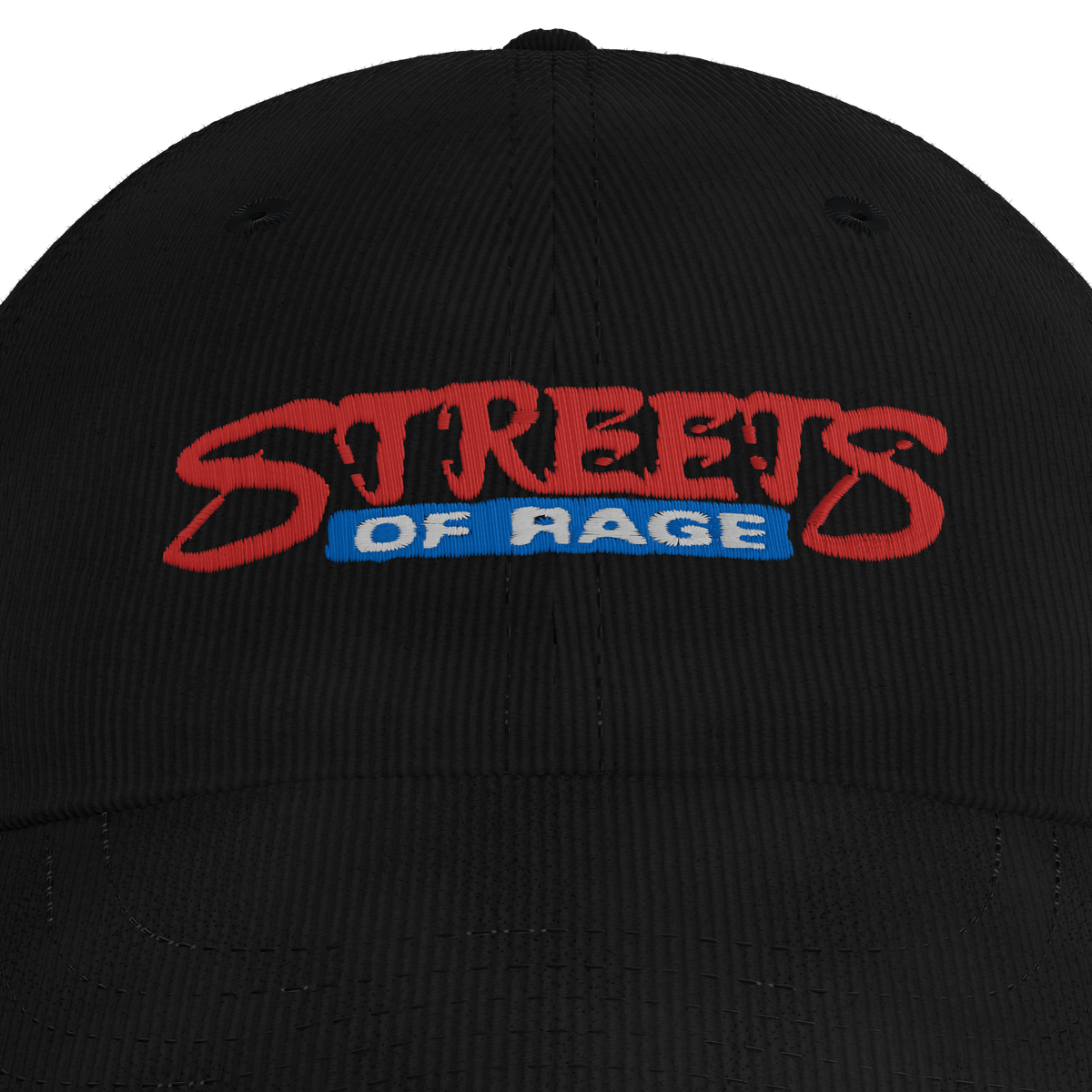 Streets of Rage Corduroy Cap – embroidery detail