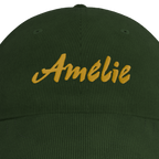 Amélie Corduroy Cap – embroidery detail