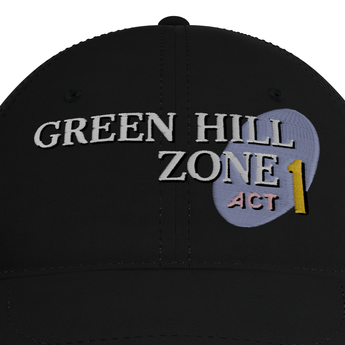 Sonic the Hedgehog – Green Hill Zone Cap – embroidery detail