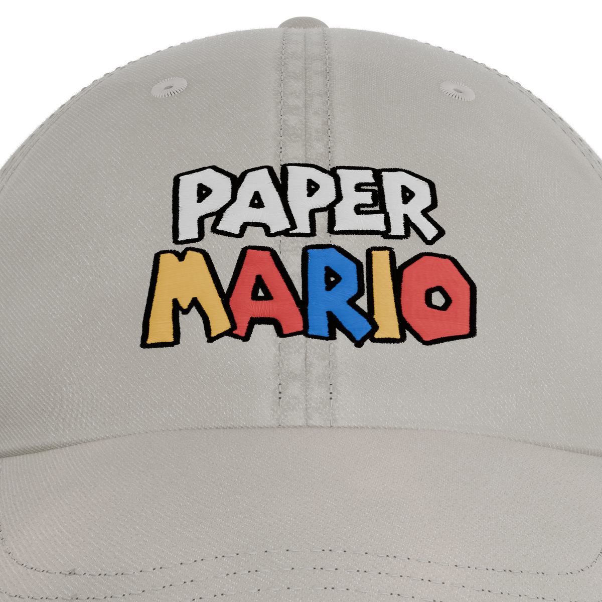 Paper Mario Cap – embroidery detail