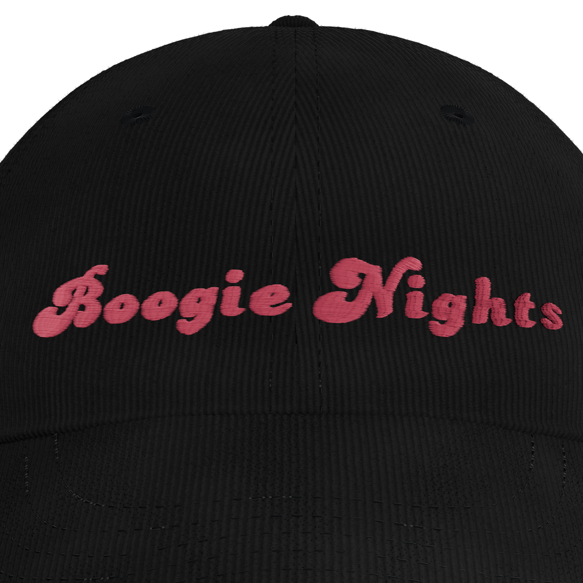 Boogie Nights Corduroy Cap – embroidery detail