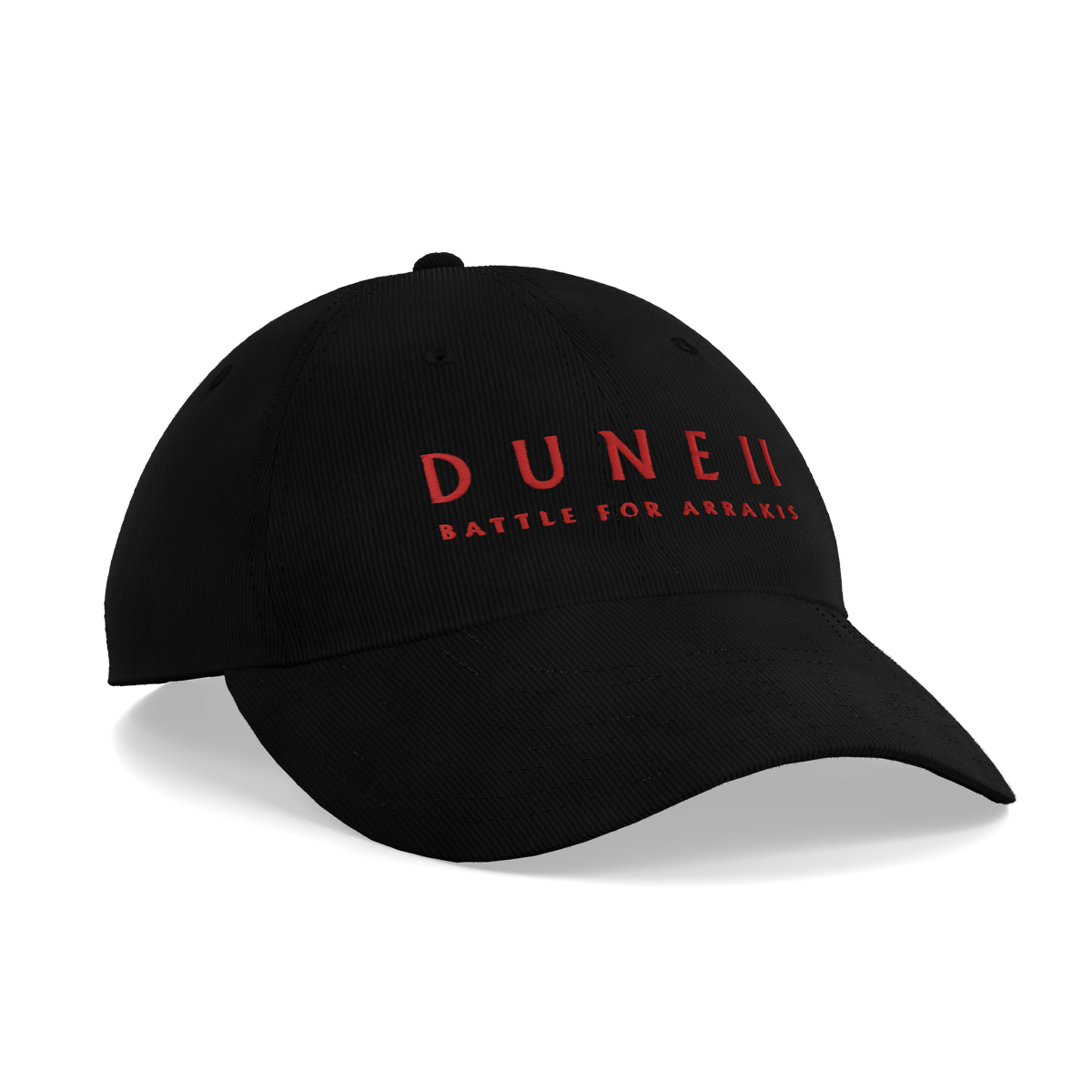 Dune II Battle for Arrakis Black Corduroy Cap – left angle view