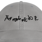 Donnie Darko – "They Made Me Do It" Cap – embroidery detail