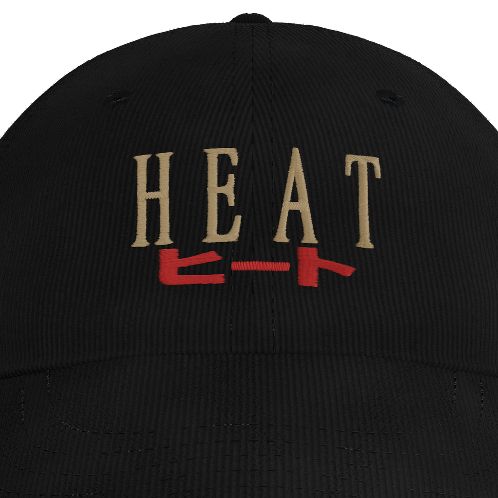 Heat Japanese Poster Corduroy Cap – embroidery detail