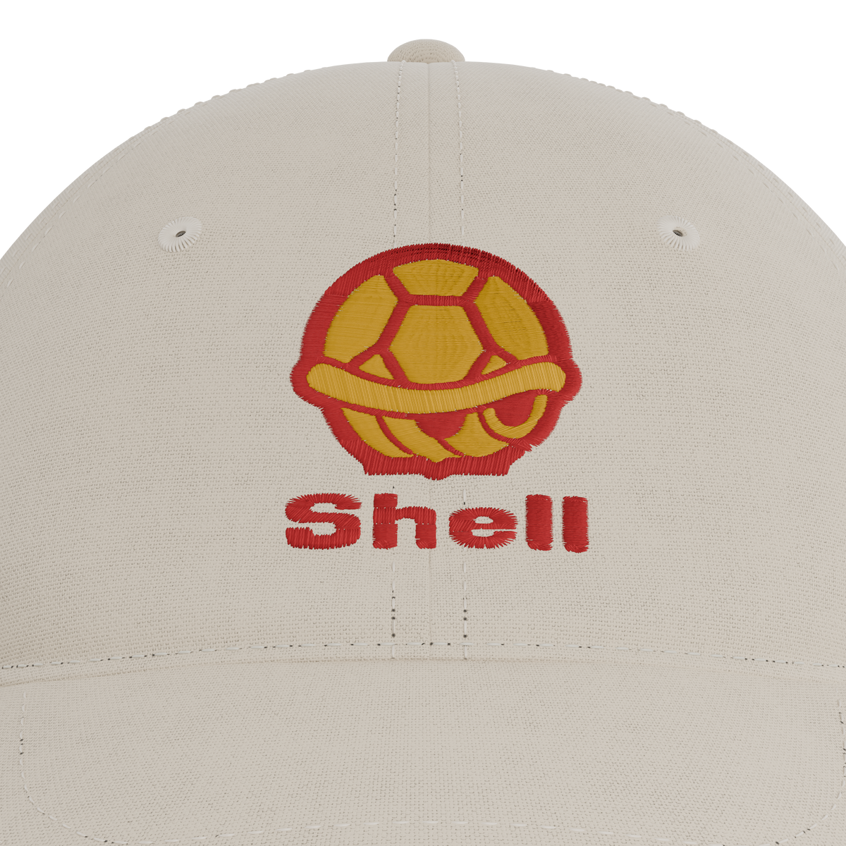 Mario Kart – Shell Logo Cap – embroidery detail