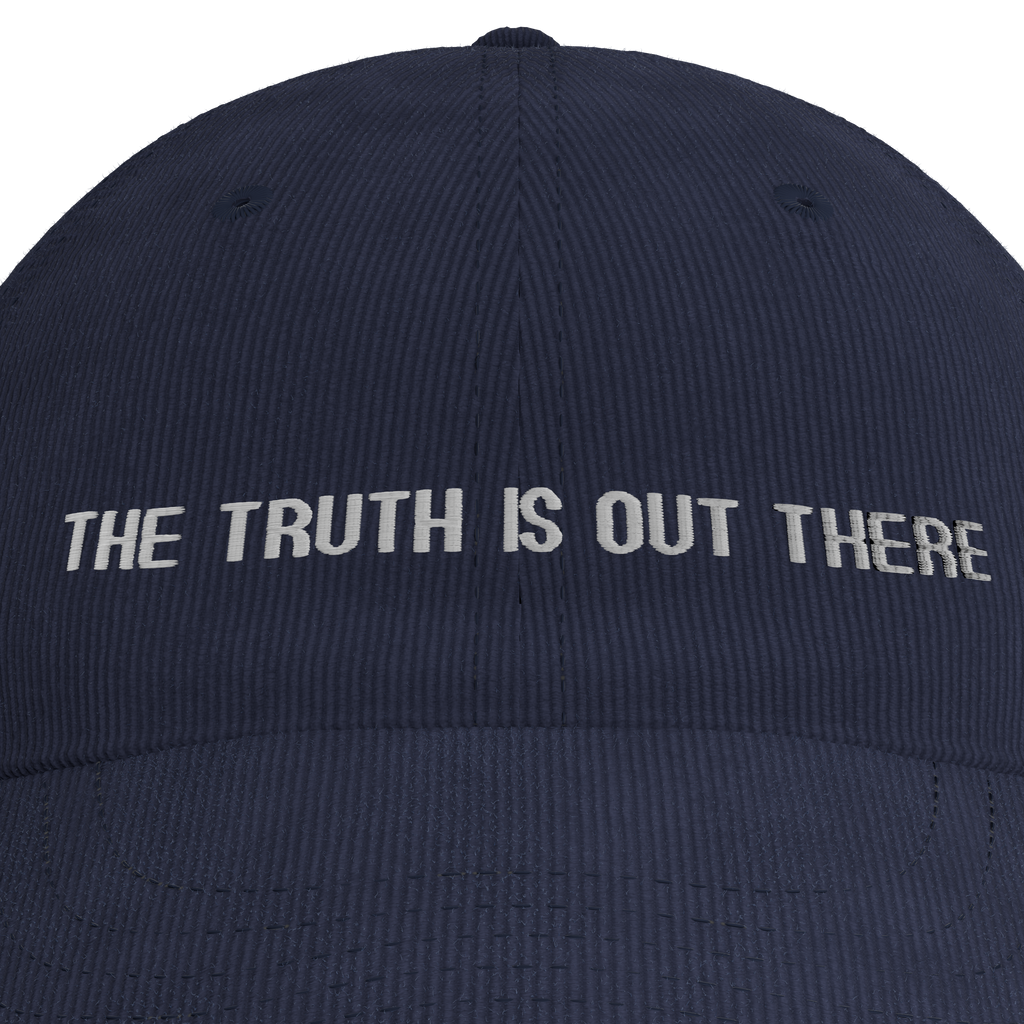 The X-Files – "The Truth Is Out There" Corduroy Cap – embroidery detail