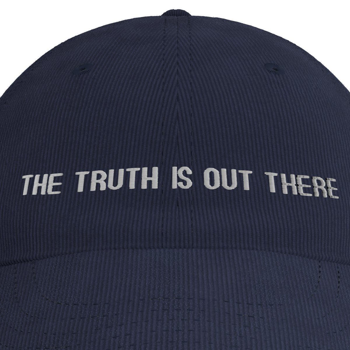 The X-Files – "The Truth Is Out There" Corduroy Cap – embroidery detail